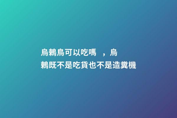烏鶇鳥可以吃嗎，烏鶇既不是吃貨也不是造糞機